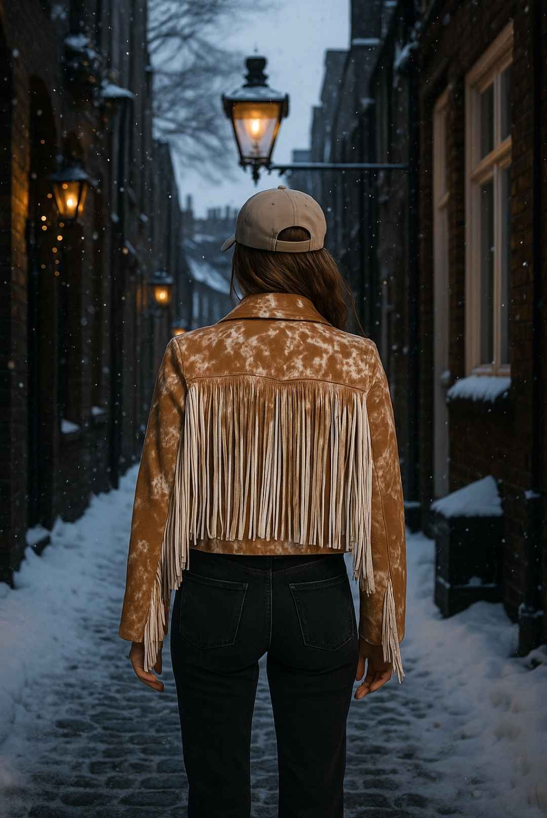 Women Cowhide Fringe Jacket