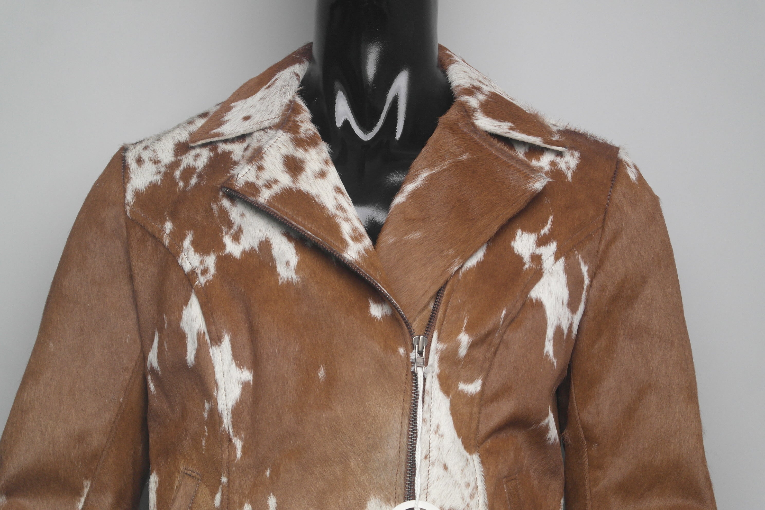 Sleek Cowhide Hair on Jacket - Slim-Fit for Women