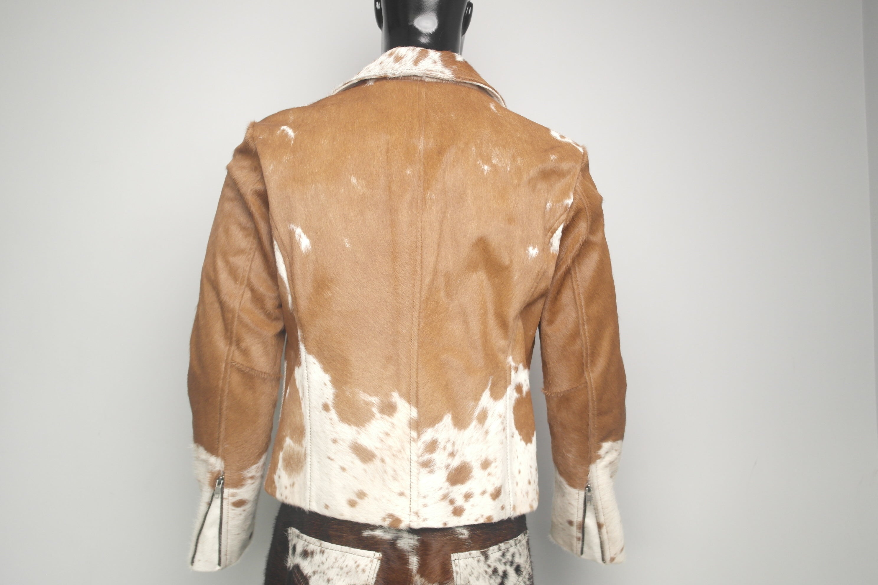 Sleek Cowhide Hair on Jacket - Slim-Fit for Women