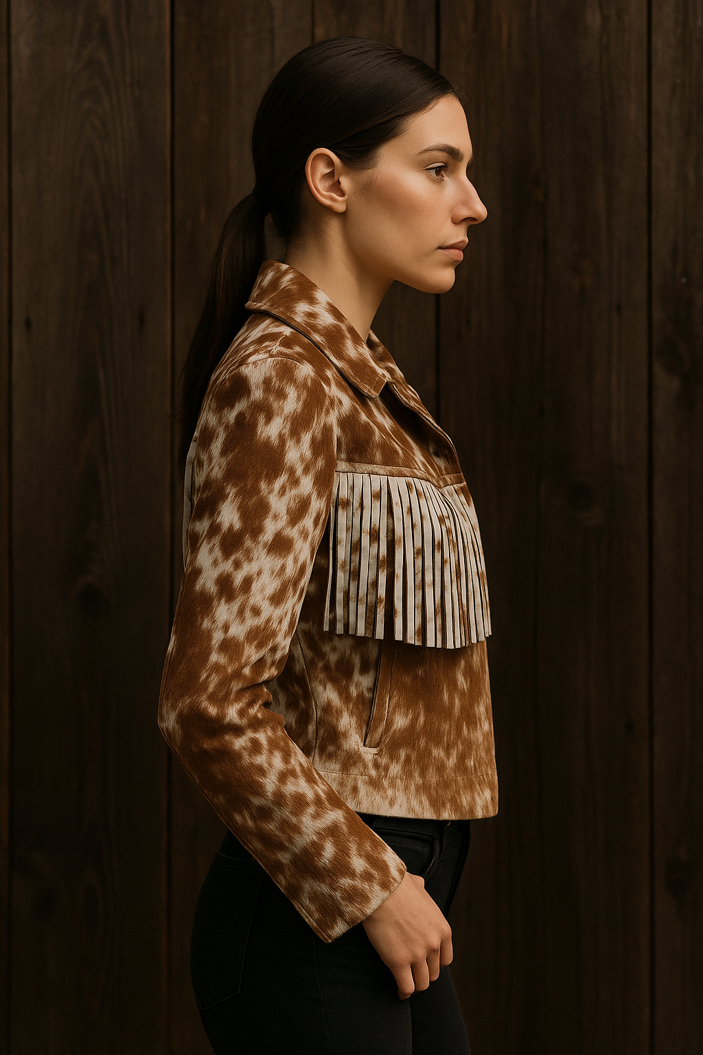 Fringe Leather Jacket – Hair on hide for Stylish Women