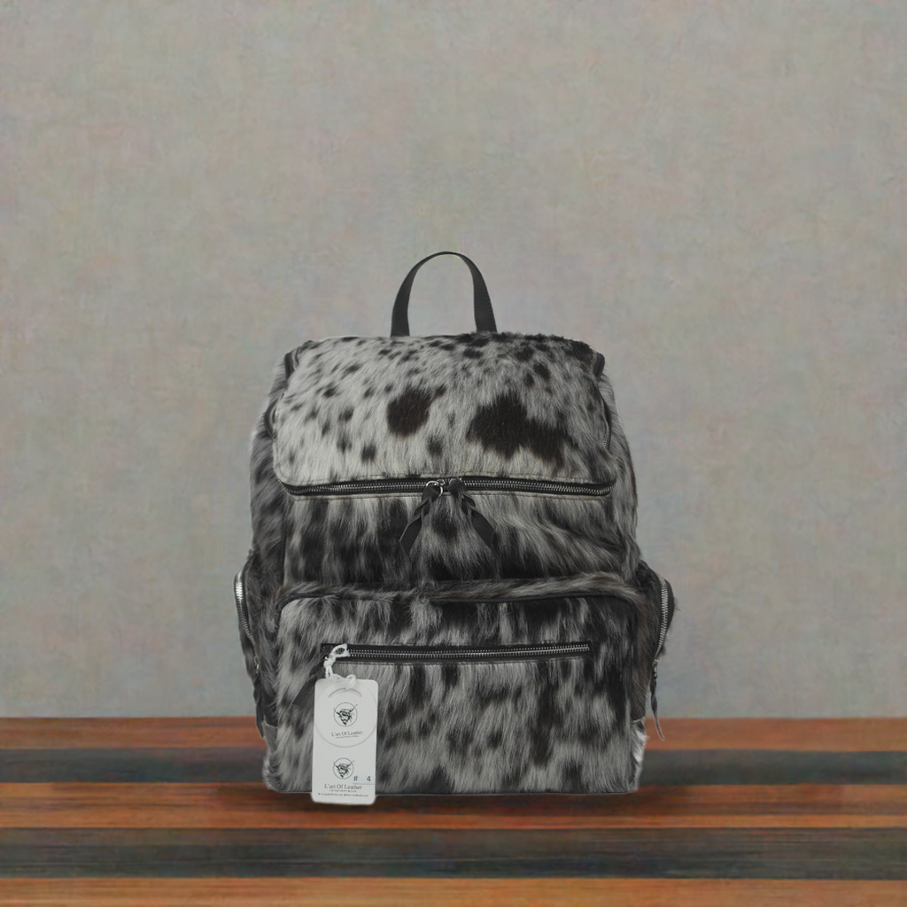 Cowhide Backpack: Made with Natural Hair-On Leather