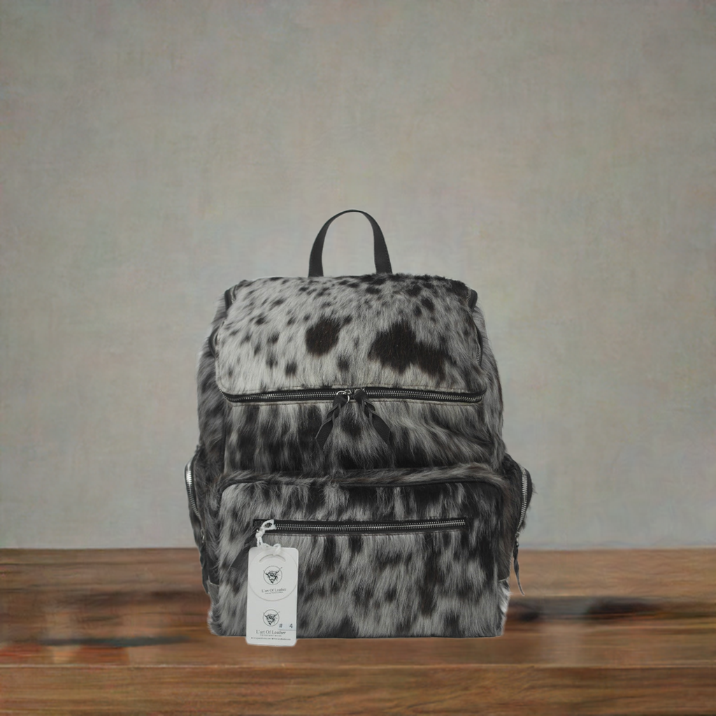 Cowhide Backpack: Made with Natural Hair-On Leather