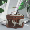 Handmade Hairon Cowhide Jewelry Box, Leather Accessory Box.