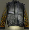 Premium Printed Leather Biker Jacket - Men