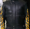 Premium Printed Leather Biker Jacket - Men