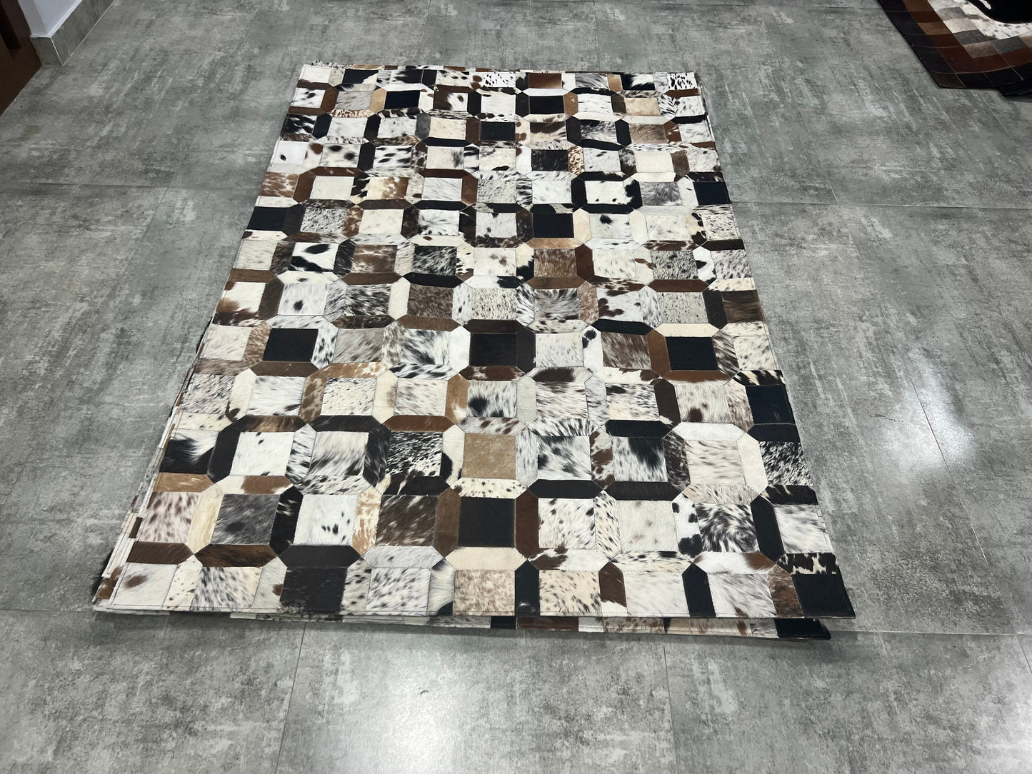 Unleash the Beauty of Nature with Our Multicolor Cowhide Patch Rugs COWHIDE animal skin arearug