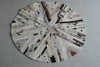 Round Cowhide Leather Patch Rug Designer Area rug for your living & drawing room animal skin real leather genuine rug