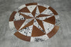 Round Western Star Cowhide Leather Patch Rug Designer Area rug for your living & drawing room animal skin leather genuine
