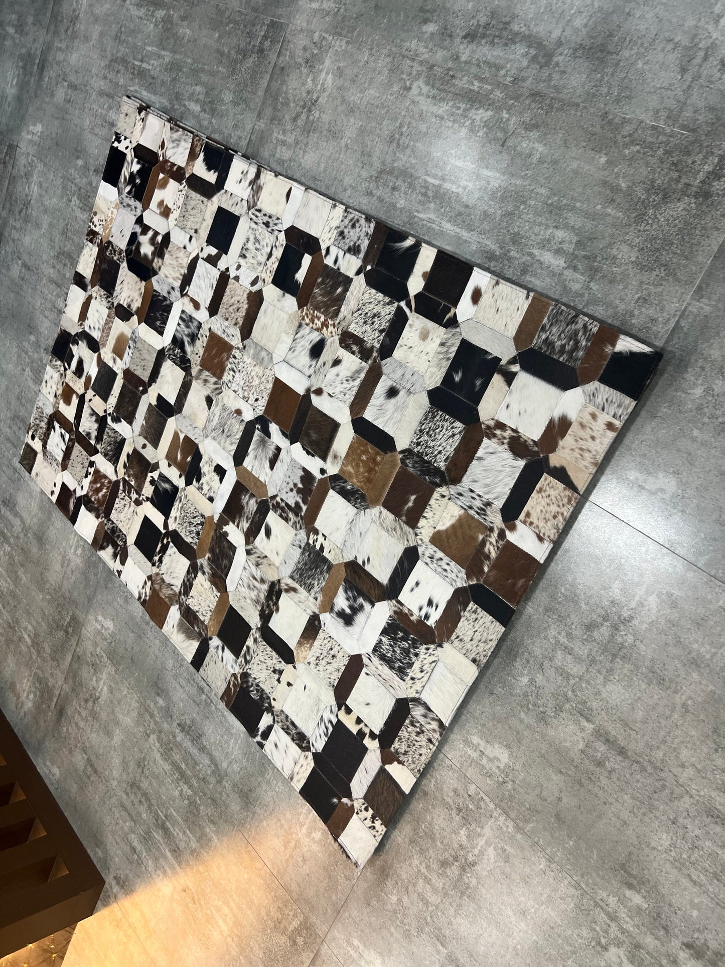 Unleash the Beauty of Nature with Our Multicolor Cowhide Patch Rugs COWHIDE animal skin arearug